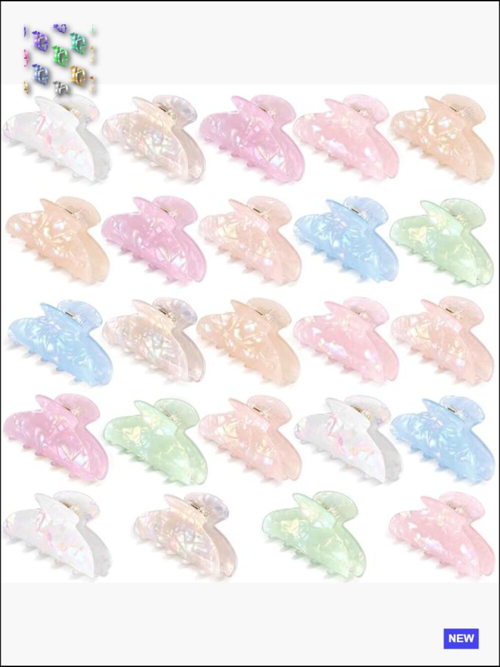 8 Acrylic Hair Claw Clips Bulk Non-Slip Large Jaw Clamps for Thick Thin Hair